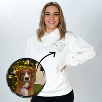 Apparel | Hoodie - Custom Line Drawing Dog Embroidery