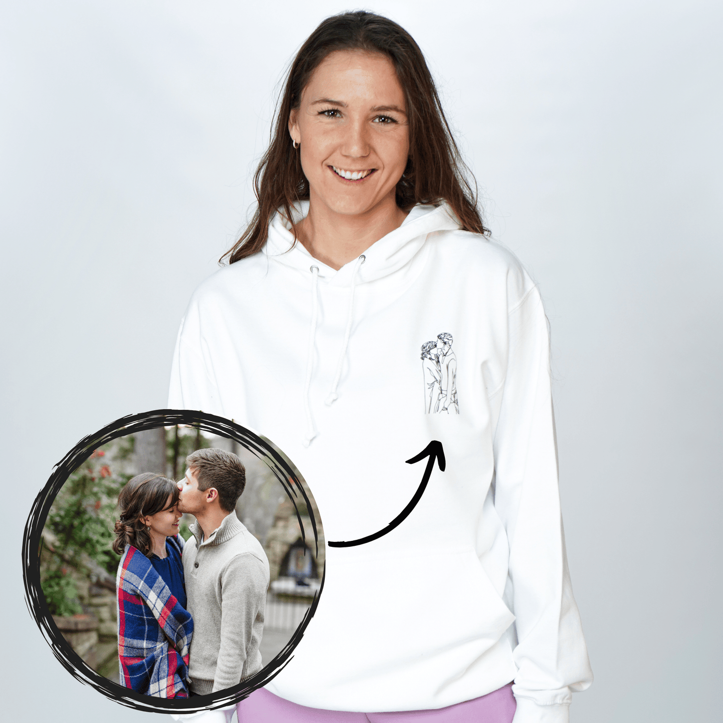 Apparel | Hoodies - Custom Line Drawing Of Picture Embroidered