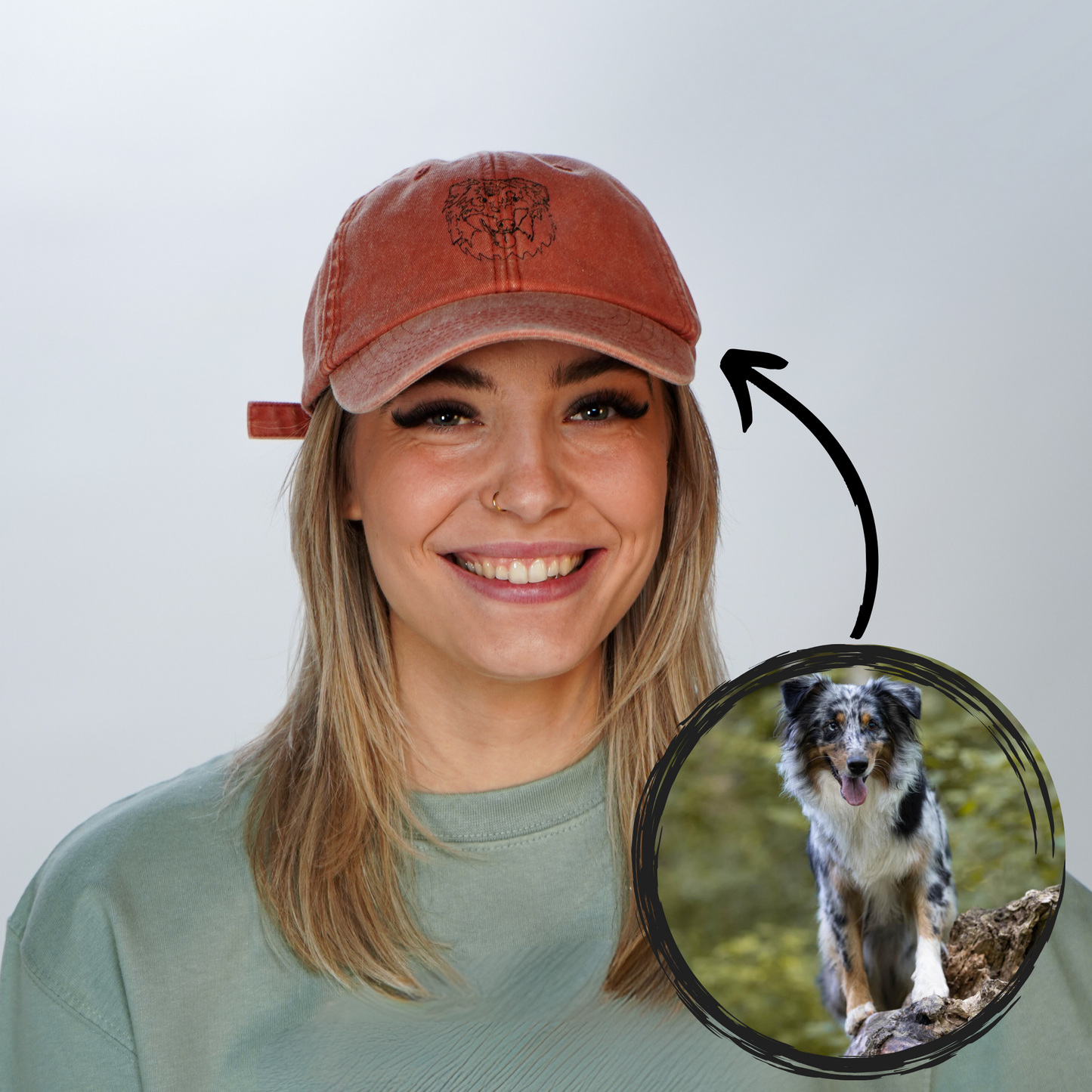 Apparel | Vintage Cap - Custom Line Drawing Of Pet Embroidery